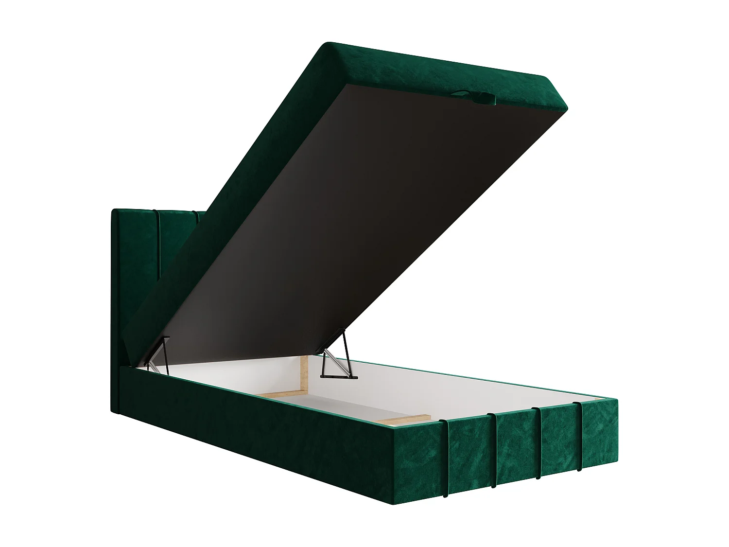 BEDANTE lit boxspring BAHAMA 80x200 Monolith 37 vert lit avec coffre lit simple lit d’hôtel surmatelas matelas chambre espace de rangement