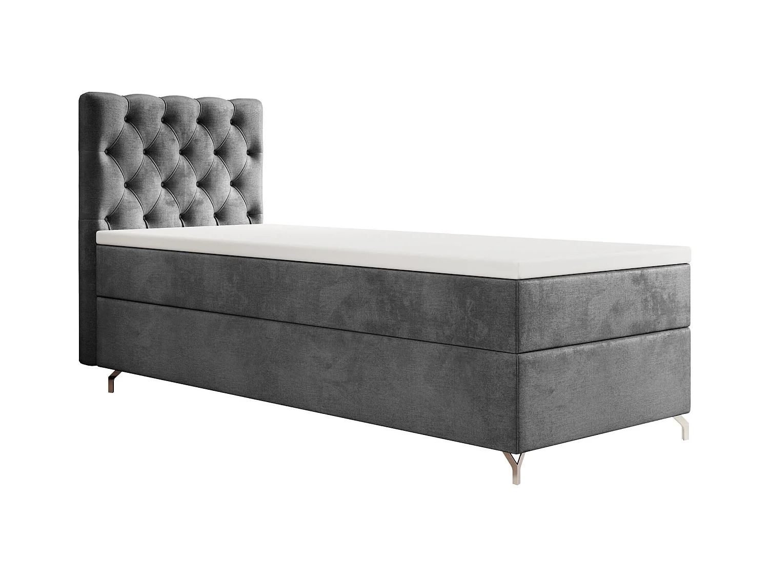 BOXBETT CHESTER 100x200 Monolith 92 avec matelas H3 et surmatelas lit avec coffre, lit simple, lit d'hôtel, chambre, avec rangement