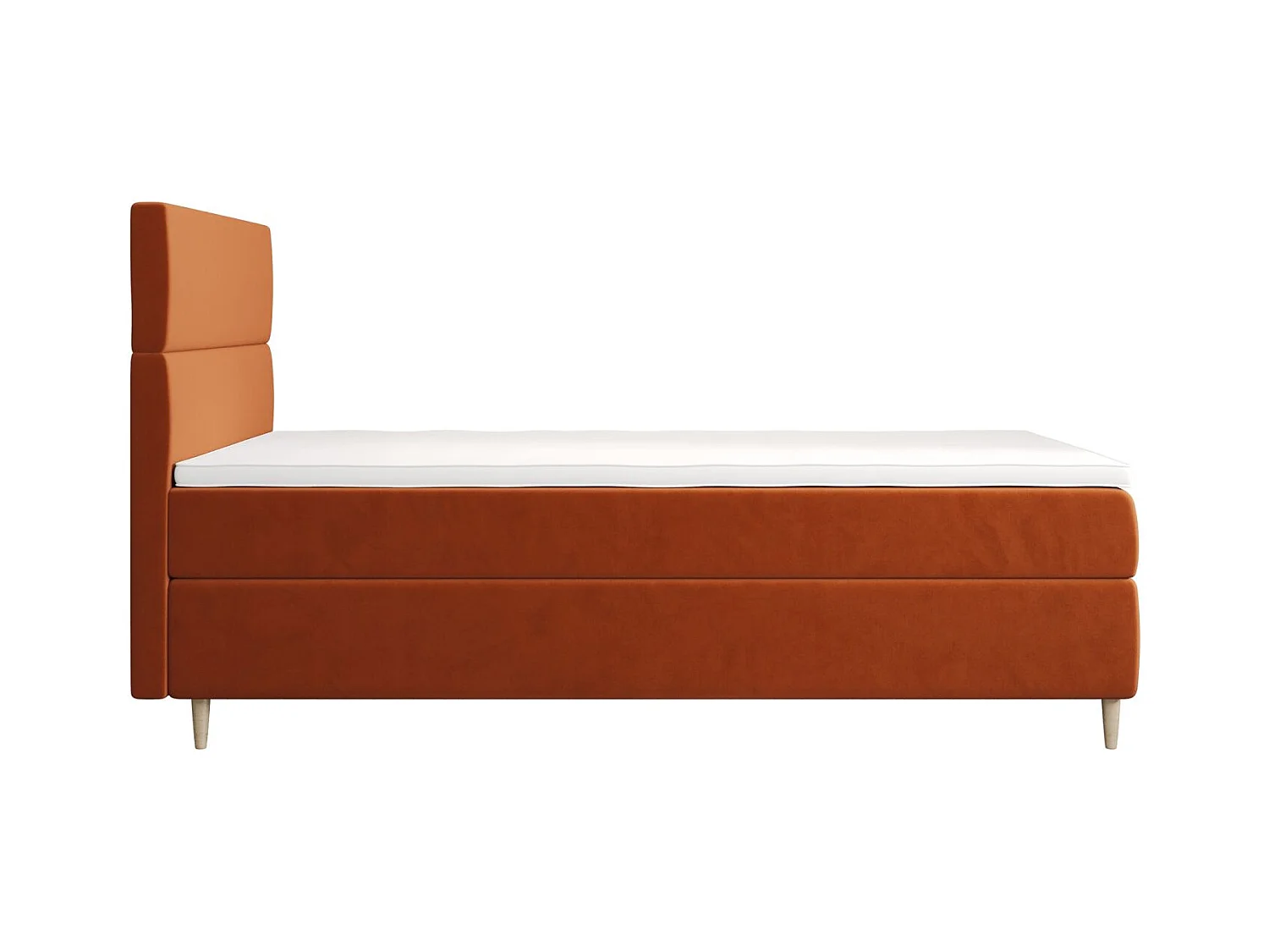 BEDANTE Boxspringbett FLO 80x200 Itaka 01 Braun Bett Bettkasten Einzellbett Hotelbett Topper Matratze Schlafzimmer Stauraum