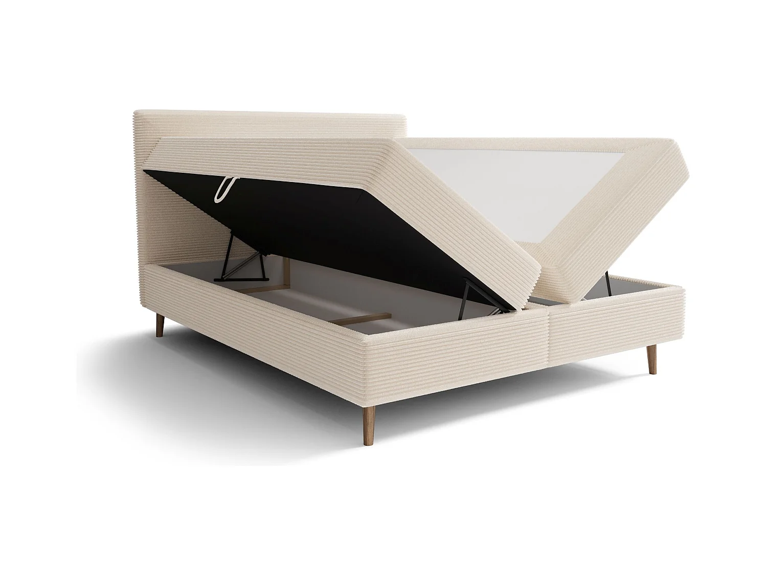 BEDANTE lit boxspring NARA 140x200 POSO 05 bleu foncé lit coffre de lit lit double lit d'hôtel surmatelas matelas chambre à coucher rangement