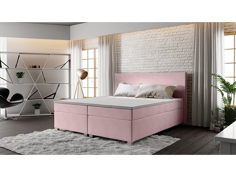 BEDANTE Boxspringbett SIMPLE 180x200 COSMIC 14 Rosa Bett Bettkasten Ehebett Hotelbett Topper Matratze Schlafzimmer Stauraum