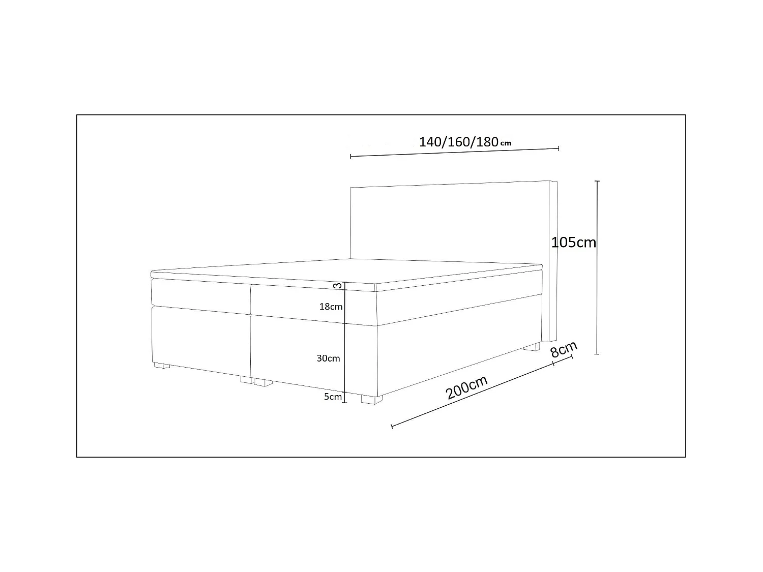 BEDANTE lit boxspring SIMPLE 180x200 COSMIC 14 rose lit coffre de lit lit double lit d'hôtel surmatelas matelas chambre à coucher rangement