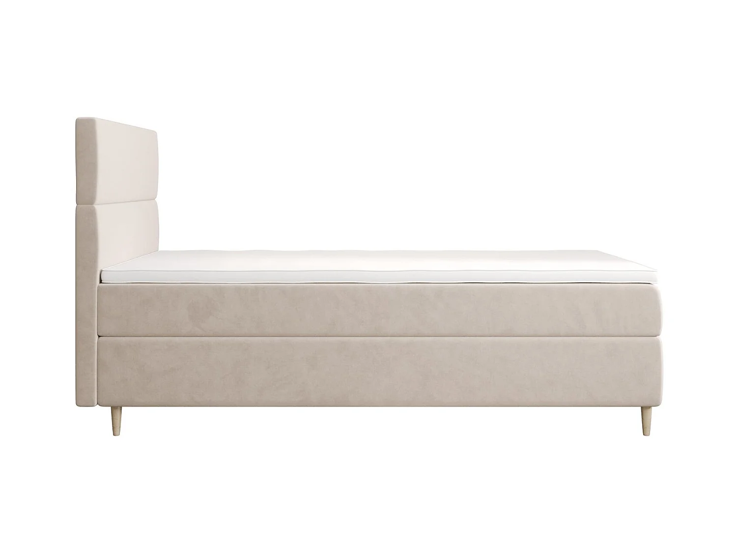 BEDANTE Lit boxspring FLO 80x200 Itaka 16 Crème Lit Coffre Lit simple Lit d'hôtel Surmatelas Matelas Chambre Rangement