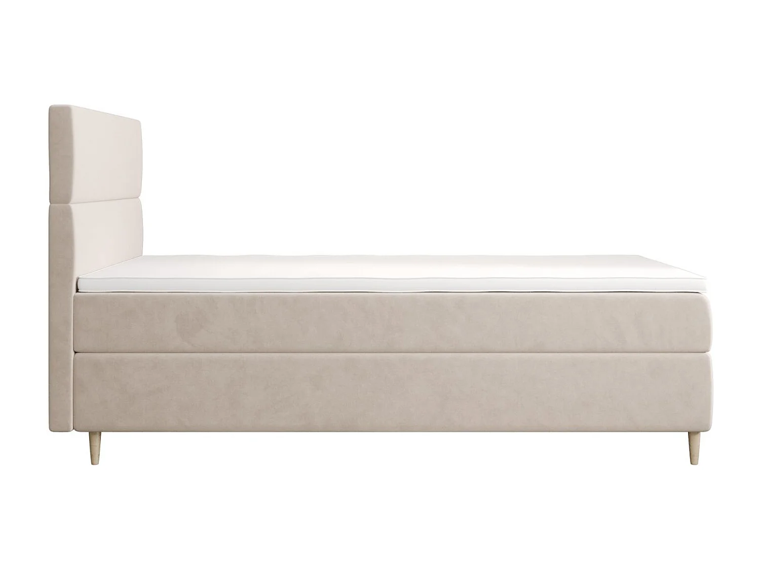 BEDANTE Lit boxspring FLO 80x200 Itaka 16 Crème Lit Coffre Lit simple Lit d'hôtel Surmatelas Matelas Chambre Rangement