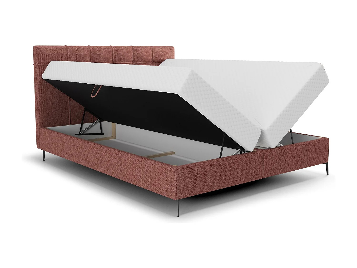 BEDANTE Boxspringbett INAO 180x200 ARAGON 59 Rot Bett Bettkasten Ehebett Hotelbett Topper Matratze Schlafzimmer Stauraum