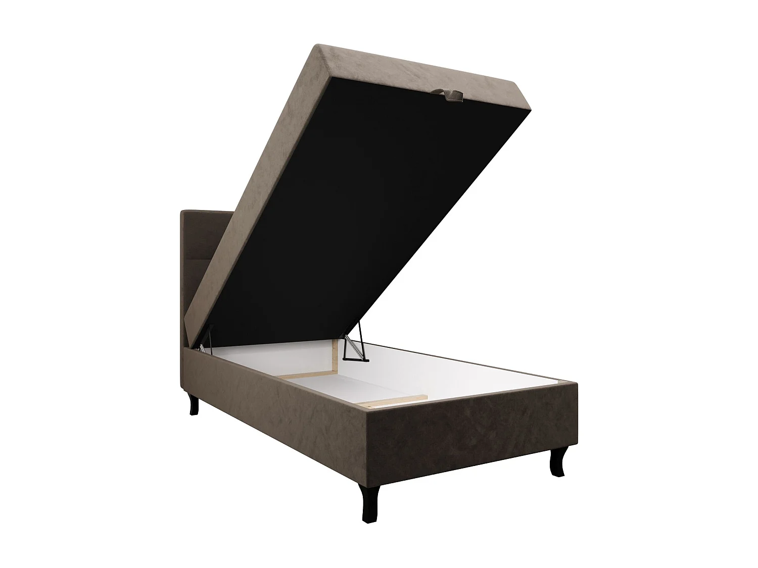 BEDANTE Boxspringbett LIMBA 80x200 Monolith 15 Braun Bett Bettkasten Einzellbett Hotelbett Topper Matratze Schlafzimmer Stauraum