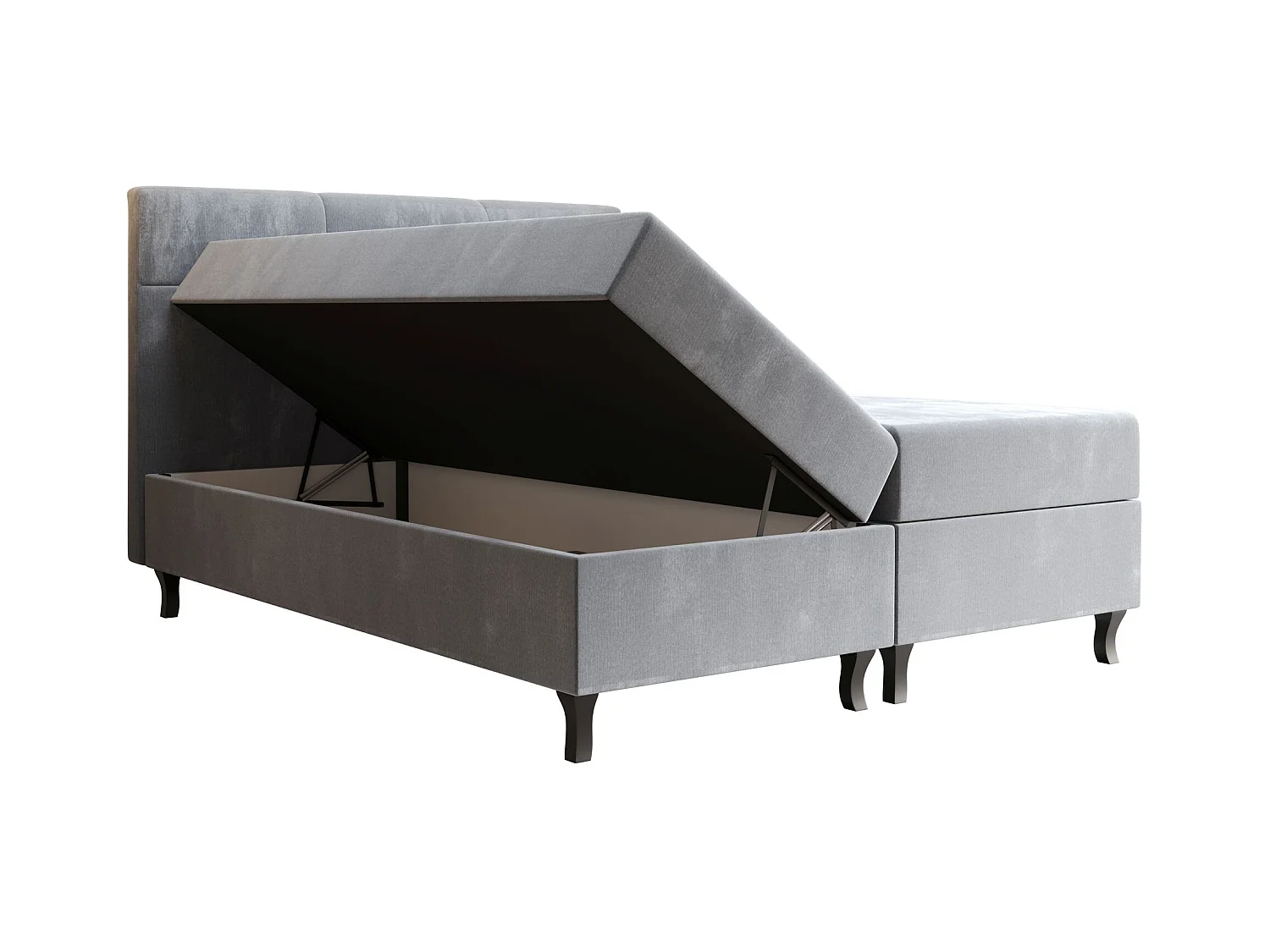 BEDANTE Lit Boxspring LIMBA 180x200 Monolith 15 Brun Lit avec coffre Lit double Lit d’hôtel Surmatelas Matelas Chambre Espace de rangement