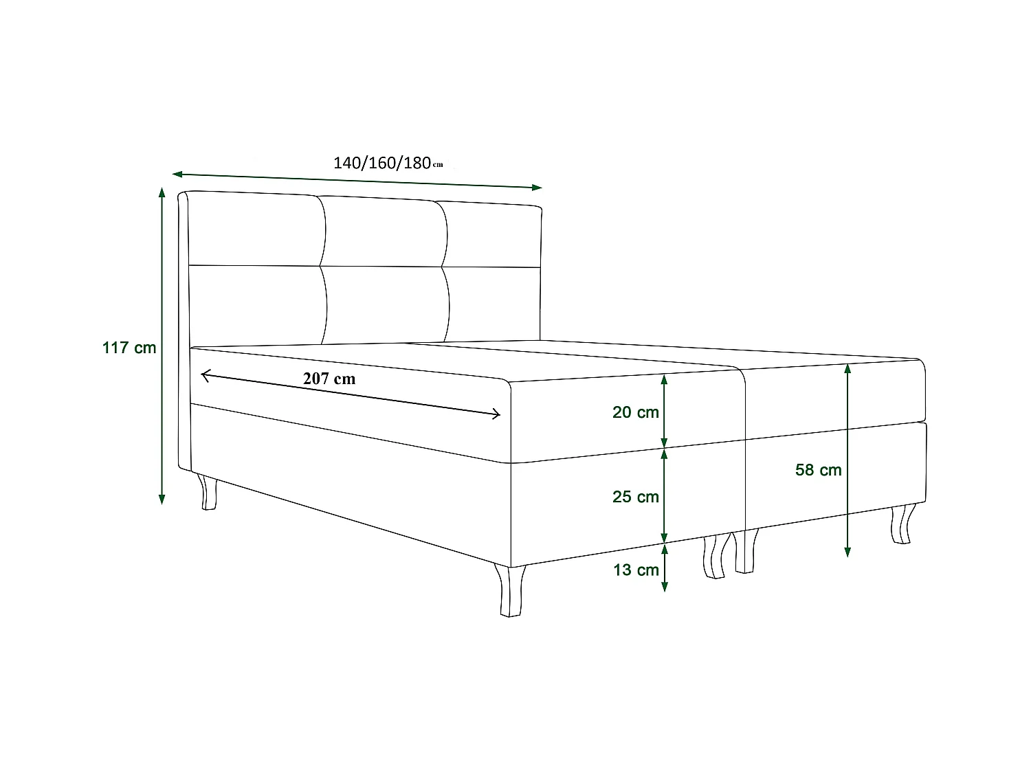 BEDANTE Lit Boxspring LIMBA 180x200 Monolith 15 Brun Lit avec coffre Lit double Lit d’hôtel Surmatelas Matelas Chambre Espace de rangement