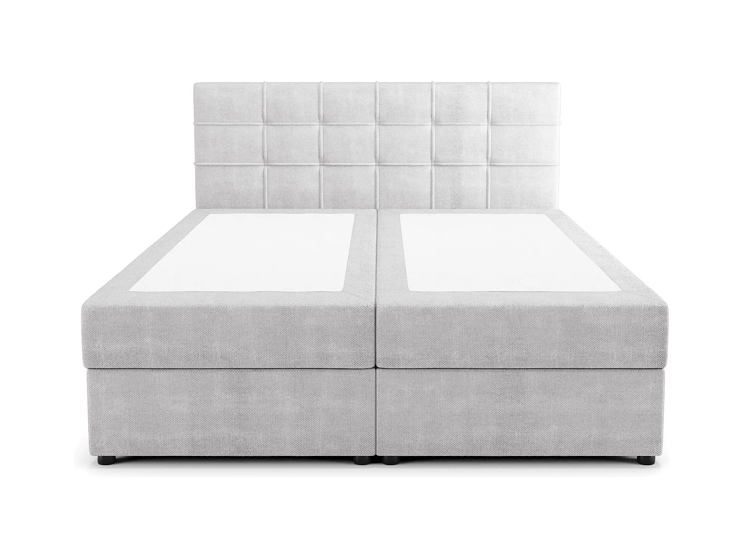 BEDANTE Lit boxspring KIDA 180x200 Curio 80 Gris clair Lit Litkasten Lit double Lit d'hôtel Chambre à coucher Espace de rangement