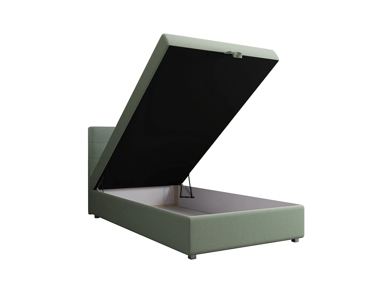 BEDANTE Lit boxspring FADO 2 80x200 Cosmic 16 Vert clair Lit Coffre Lit simple Lit d’hôtel