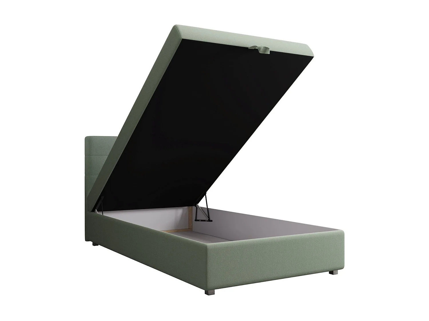 BEDANTE Lit boxspring FADO 2 80x200 Cosmic 16 Vert clair Lit Coffre Lit simple Lit d’hôtel
