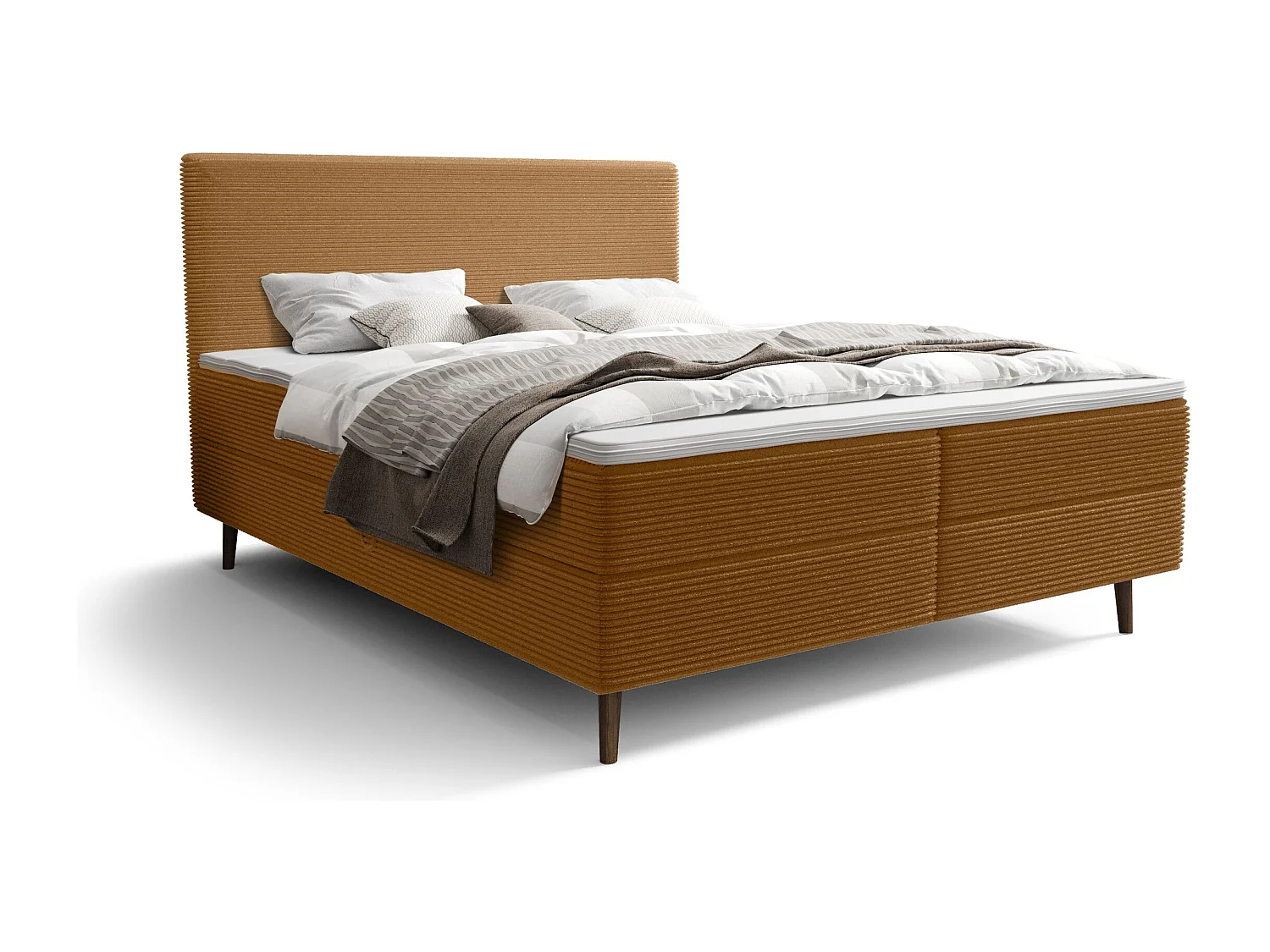 BEDANTE lit boxspring NARA 140x200 POSO 01 orange lit coffre de lit lit double lit d'hôtel surmatelas matelas chambre à coucher rangement