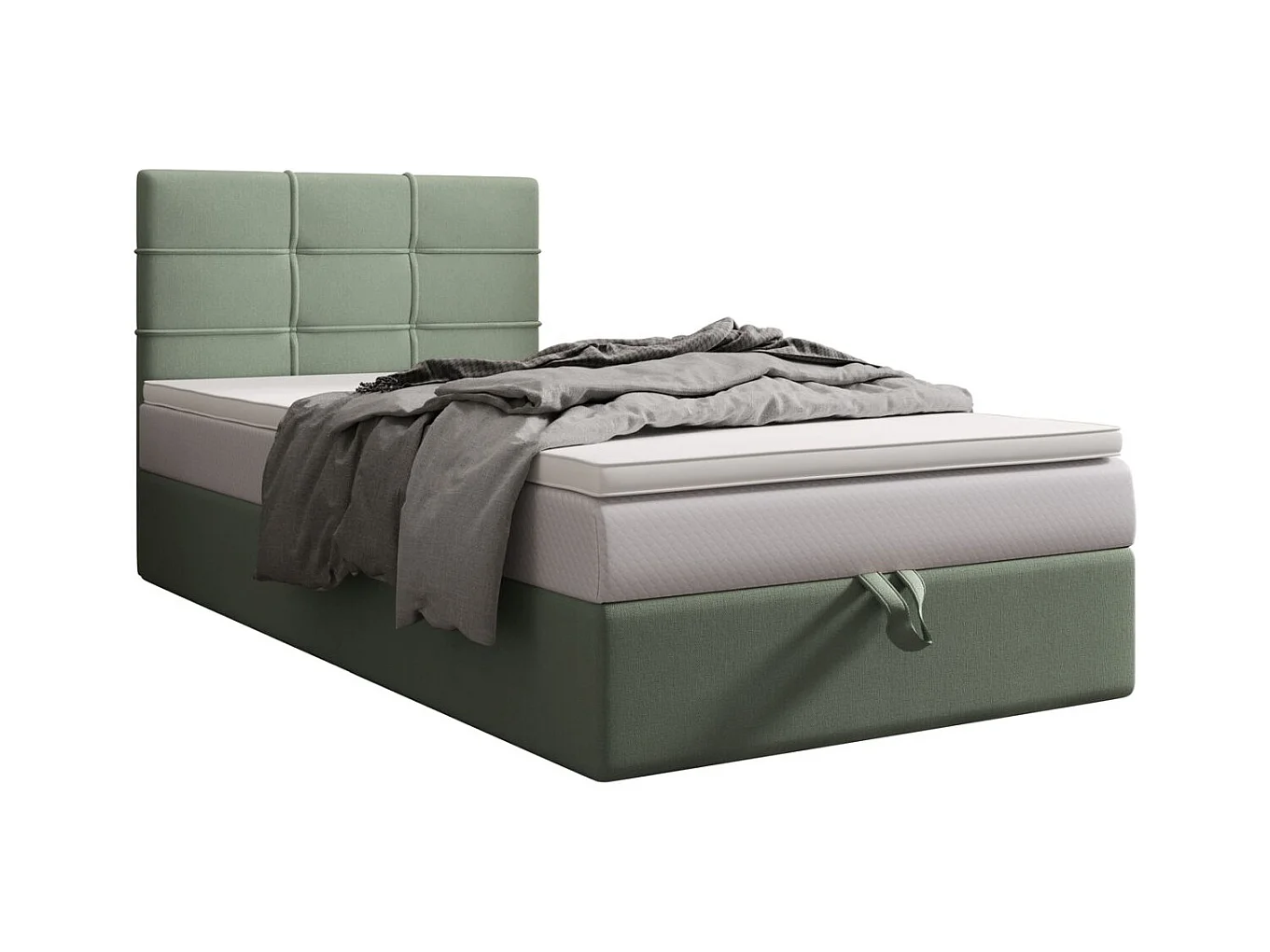 BEDANTE lit boxspring DUO 2 80x200 Cosmic 16 vert lit avec coffre lit double lit d’hôtel surmatelas matelas chambre espace de rangement