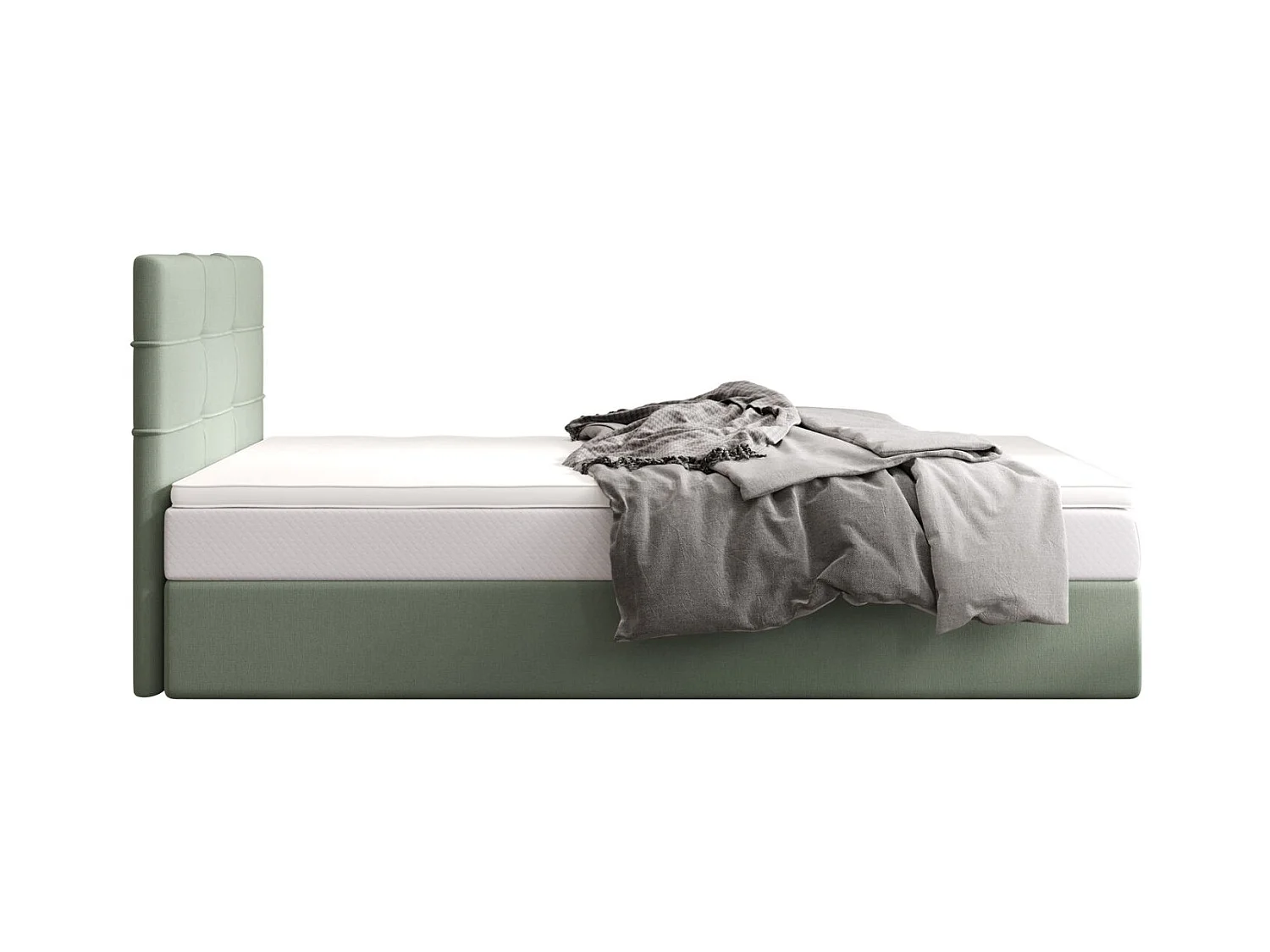 BEDANTE lit boxspring DUO 2 80x200 Cosmic 16 vert lit avec coffre lit double lit d’hôtel surmatelas matelas chambre espace de rangement