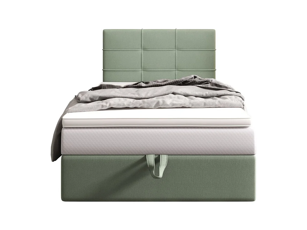 BEDANTE lit boxspring DUO 2 80x200 Cosmic 16 vert lit avec coffre lit double lit d’hôtel surmatelas matelas chambre espace de rangement