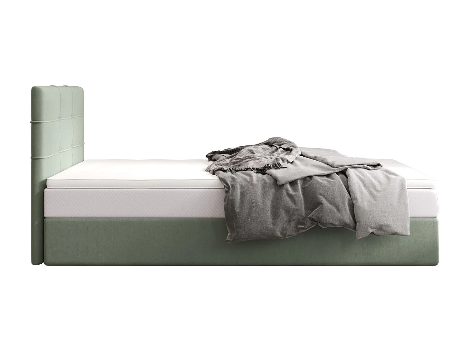 BEDANTE lit boxspring DUO 2 80x200 Cosmic 16 vert lit avec coffre lit double lit d’hôtel surmatelas matelas chambre espace de rangement