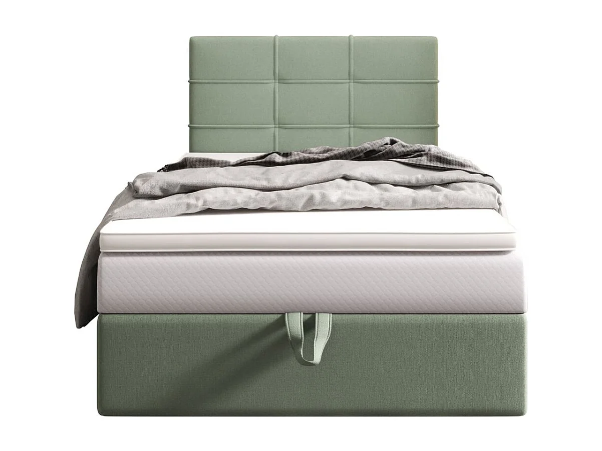 BEDANTE lit boxspring DUO 2 80x200 Cosmic 16 vert lit avec coffre lit double lit d’hôtel surmatelas matelas chambre espace de rangement