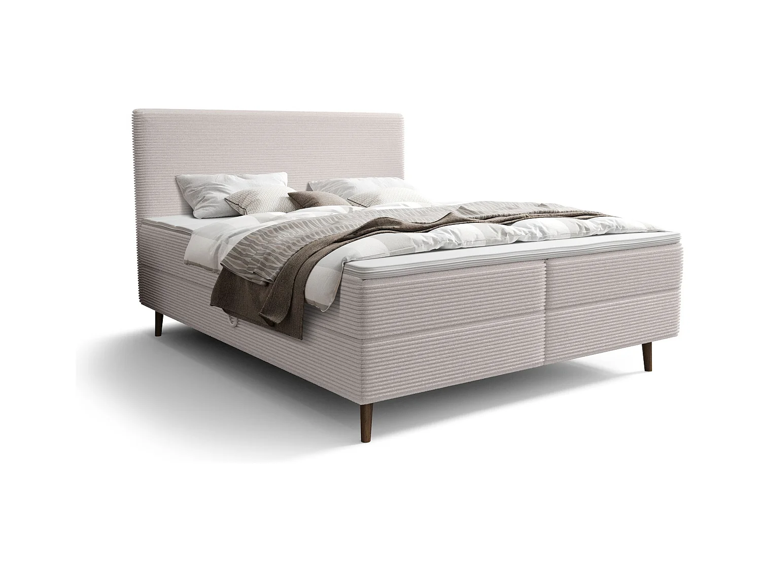 BEDANTE lit boxspring NARA 160x200 POSO 100 beige lit coffre de lit lit double lit d'hôtel surmatelas matelas chambre à coucher rangement