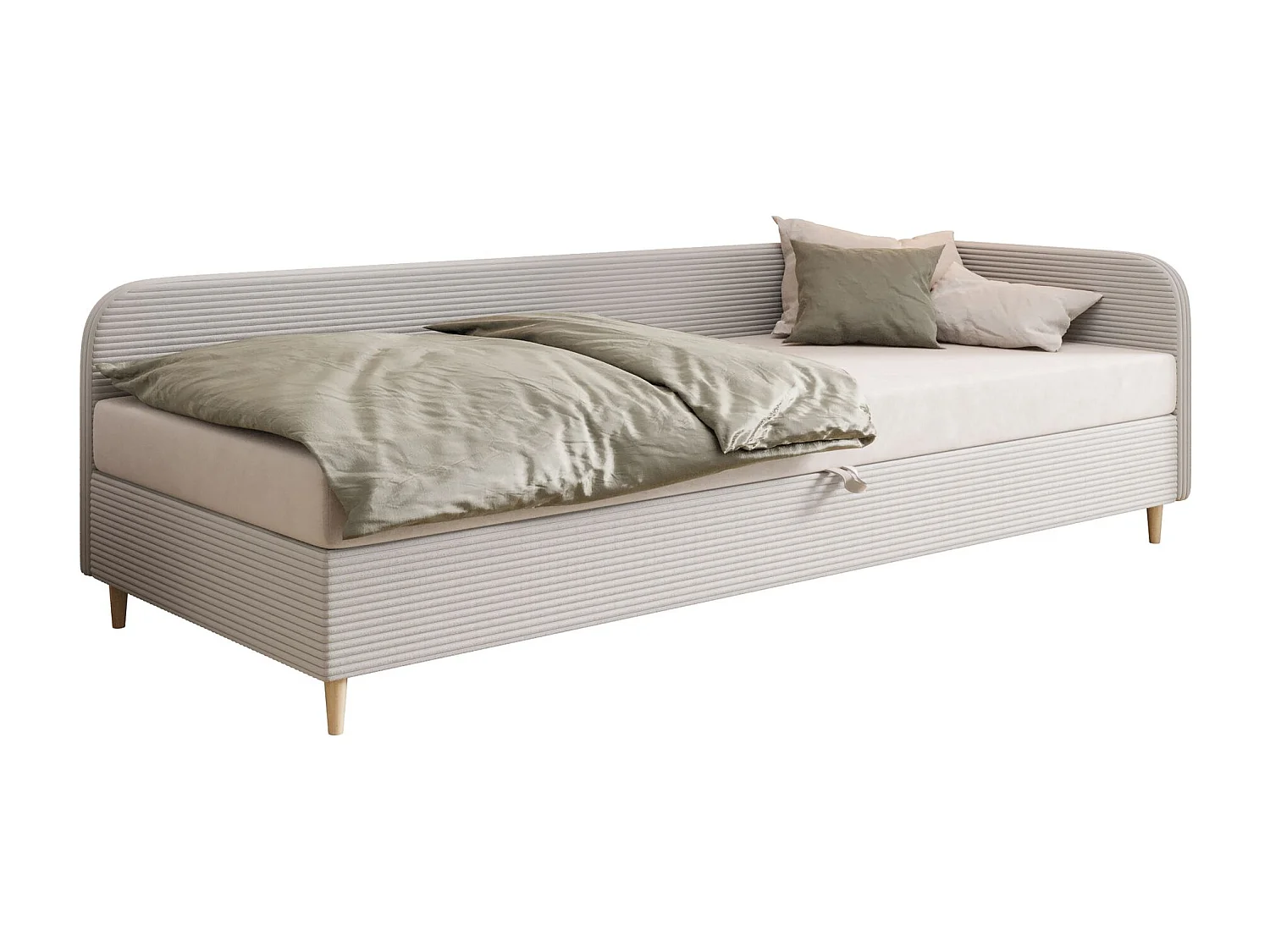 BEDANTE lit MIKO 80x200 RIVIERA 82+LINCOLN 2 gris clair lit lit junior lit simple lit d'hôtel matelas chambre à coucher rangement