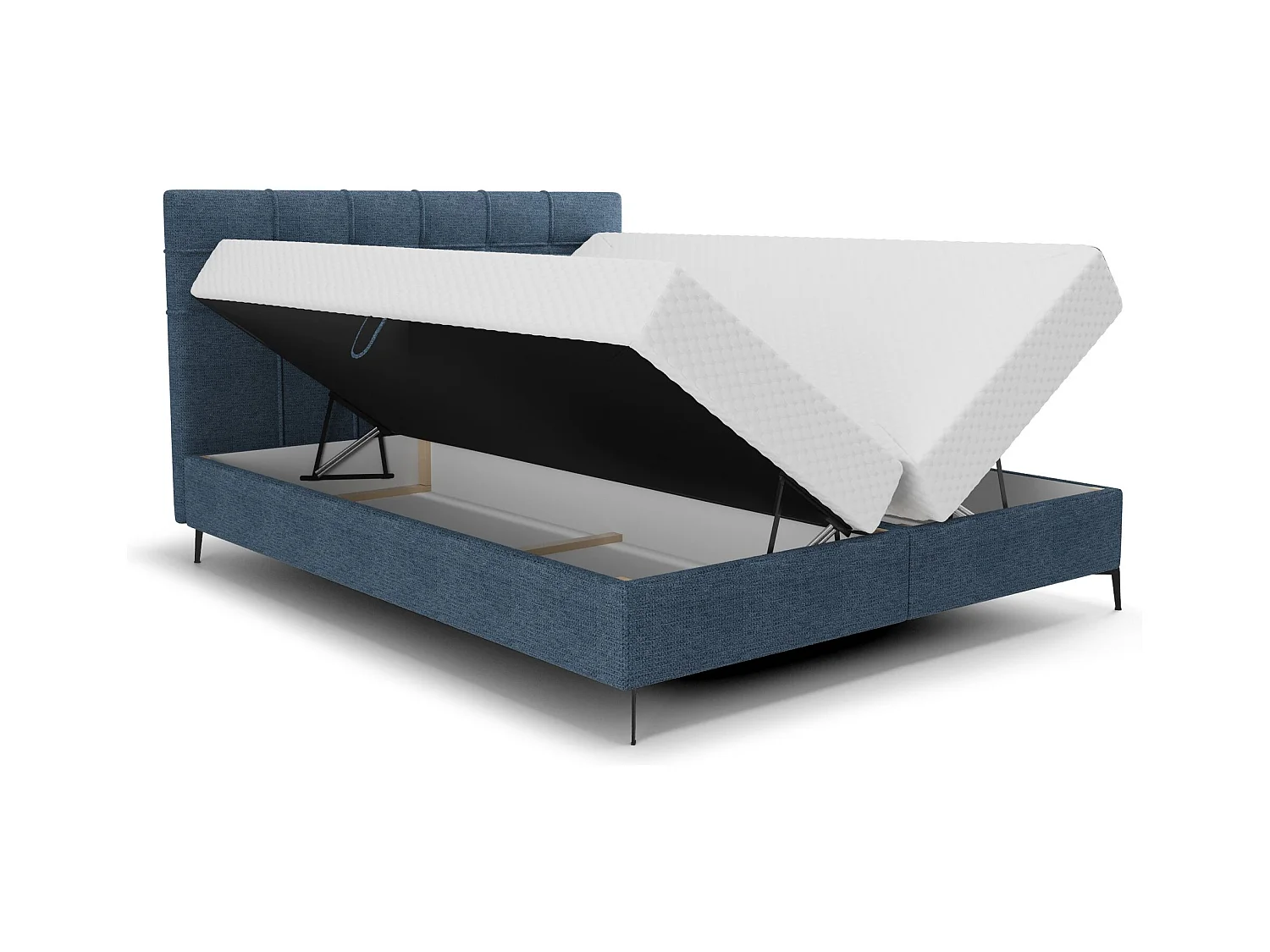 BEDANTE Lit boxspring INAO 160x200 ARAGON 74 Lit Coffre Lit double Lit d’hôtel Surmatelas Matelas Chambre à coucher Rangement