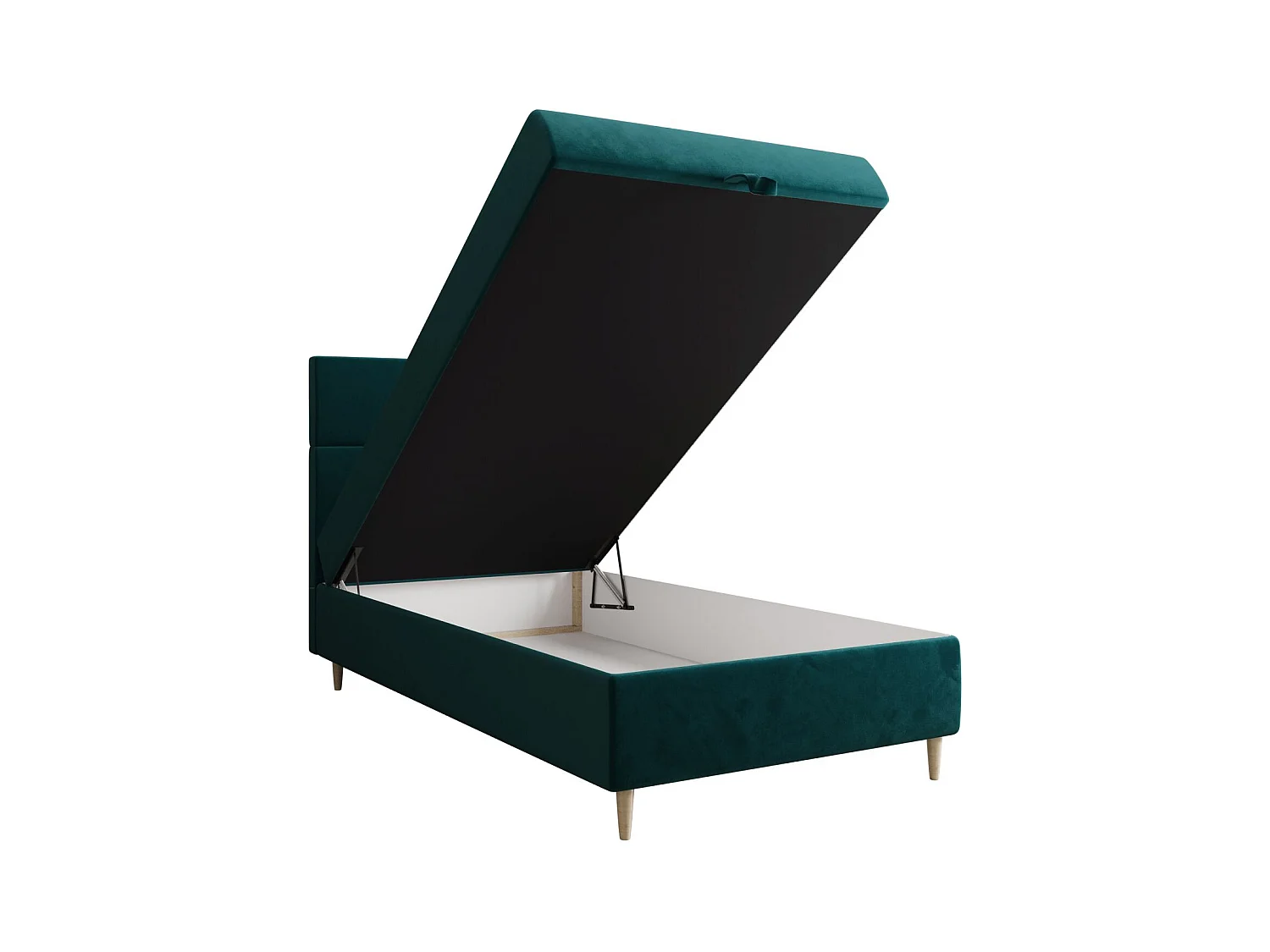 BEDANTE Lit boxspring FLO 80x200 Itaka 39 Turquoise Lit Coffre Lit simple Lit d'hôtel Surmatelas Matelas Chambre Rangement