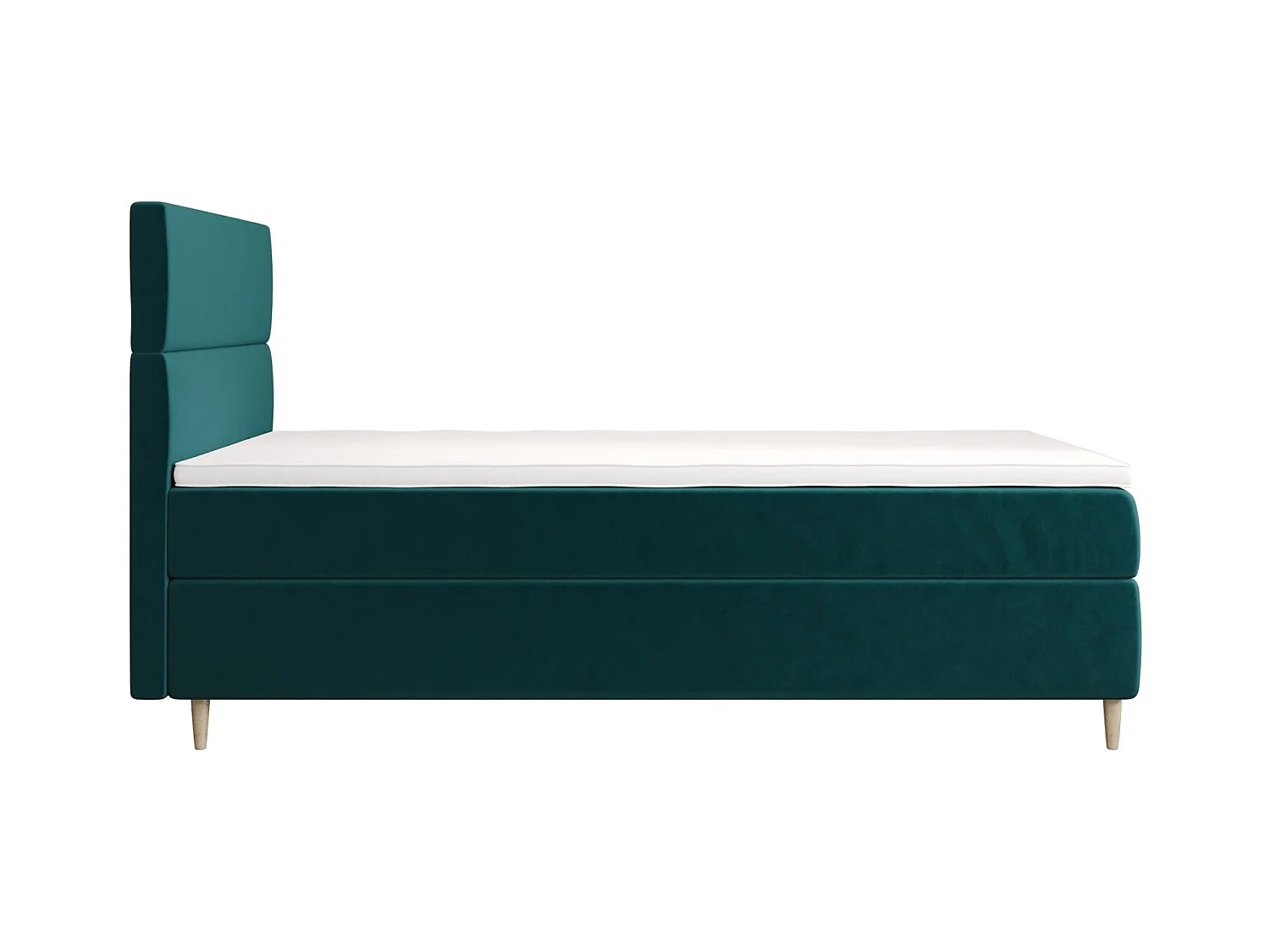 BEDANTE Lit boxspring FLO 80x200 Itaka 39 Turquoise Lit Coffre Lit simple Lit d'hôtel Surmatelas Matelas Chambre Rangement