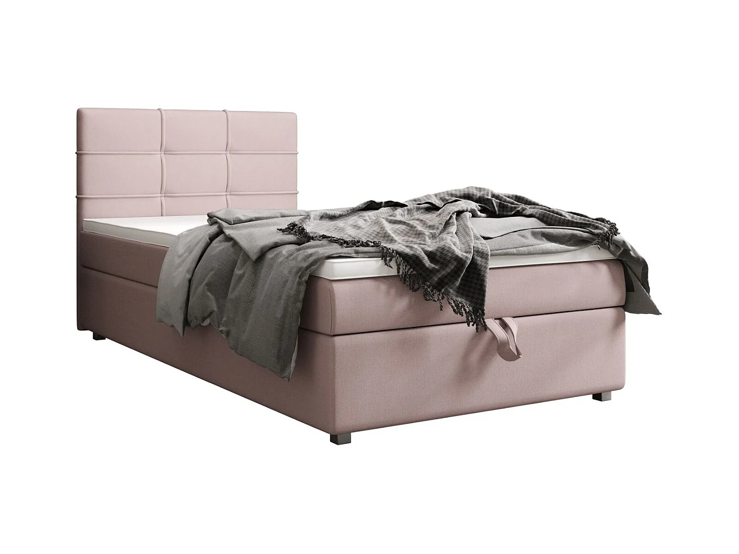 BEDANTE Lit boxspring FADO 1 80x200 Cosmic 14 Rose Lit Coffre Lit simple Lit d’hôtel