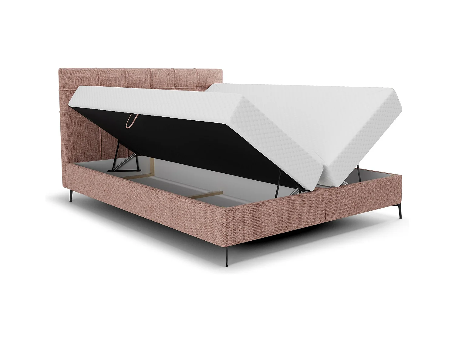 BEDANTE Lit boxspring INAO 180x200 ARAGON 62 Lit Coffre Lit double Lit d’hôtel Surmatelas Matelas Chambre à coucher Rangement