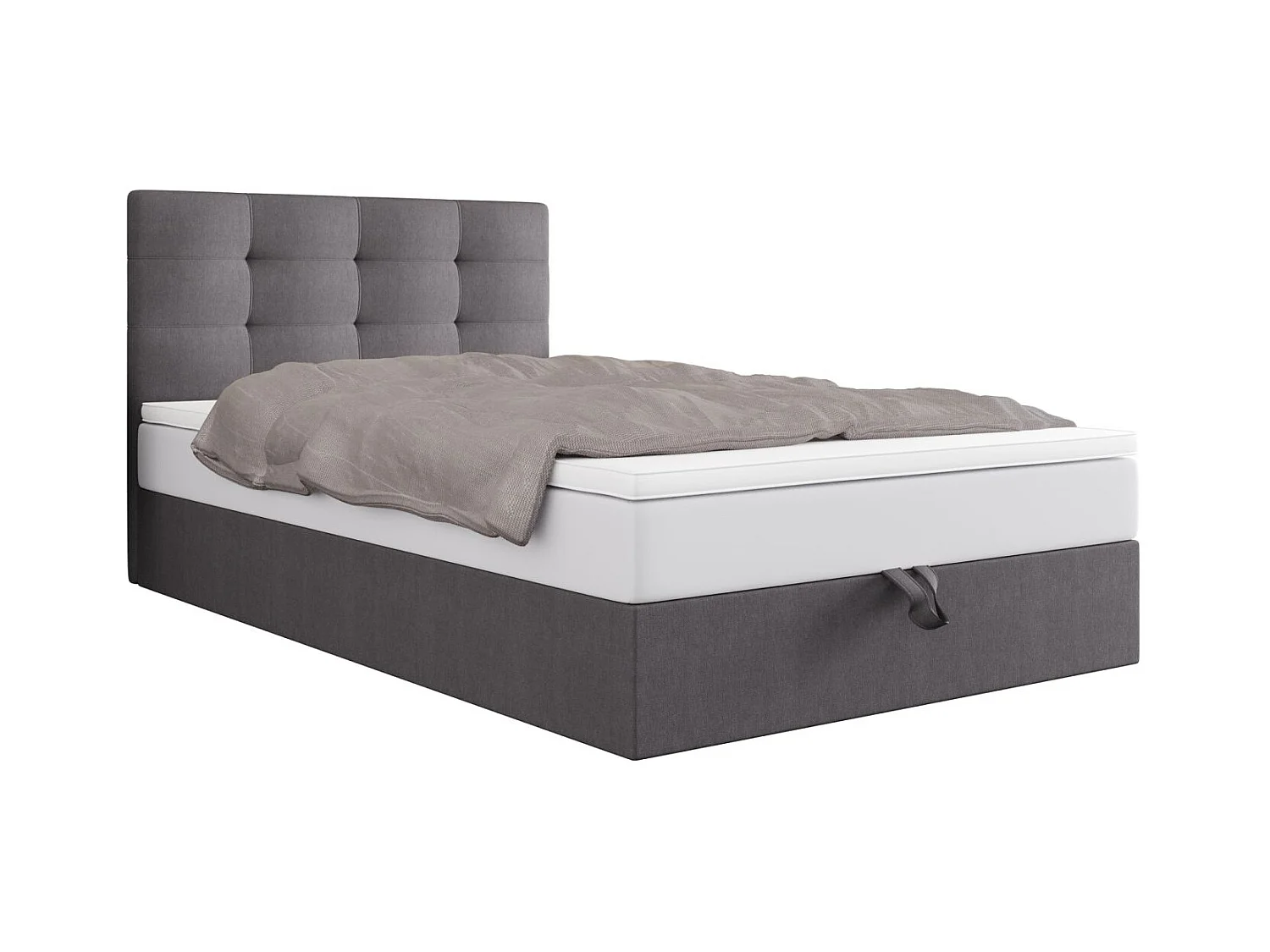 BEDANTE lit boxspring DUO 1 80x200 Cosmic 160 gris clair lit avec coffre lit double lit d’hôtel surmatelas matelas chambre espace de rangement