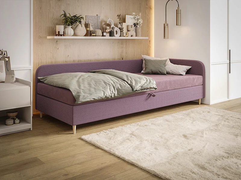 BEDANTE bed MIKO 90x200 RIVIERA 63+LINCOLN 63 roze bed jeugdbed eenpersoonsbed hotelbed matras slaapkamer opbergruimte