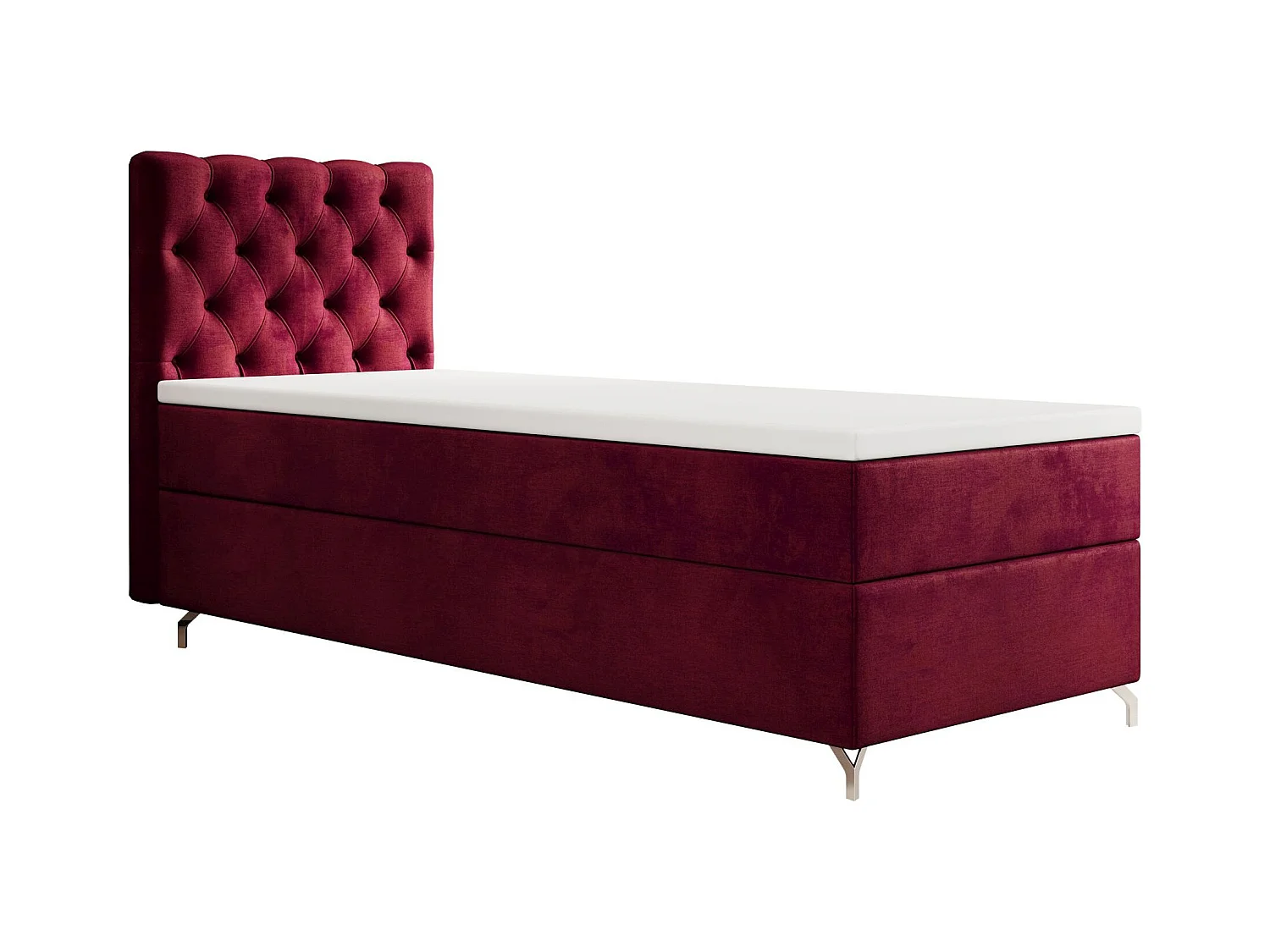 BOXBETT CHESTER 100x200 Monolith 59 avec matelas H3 et surmatelas lit avec coffre, lit simple, lit d'hôtel, chambre, avec rangement