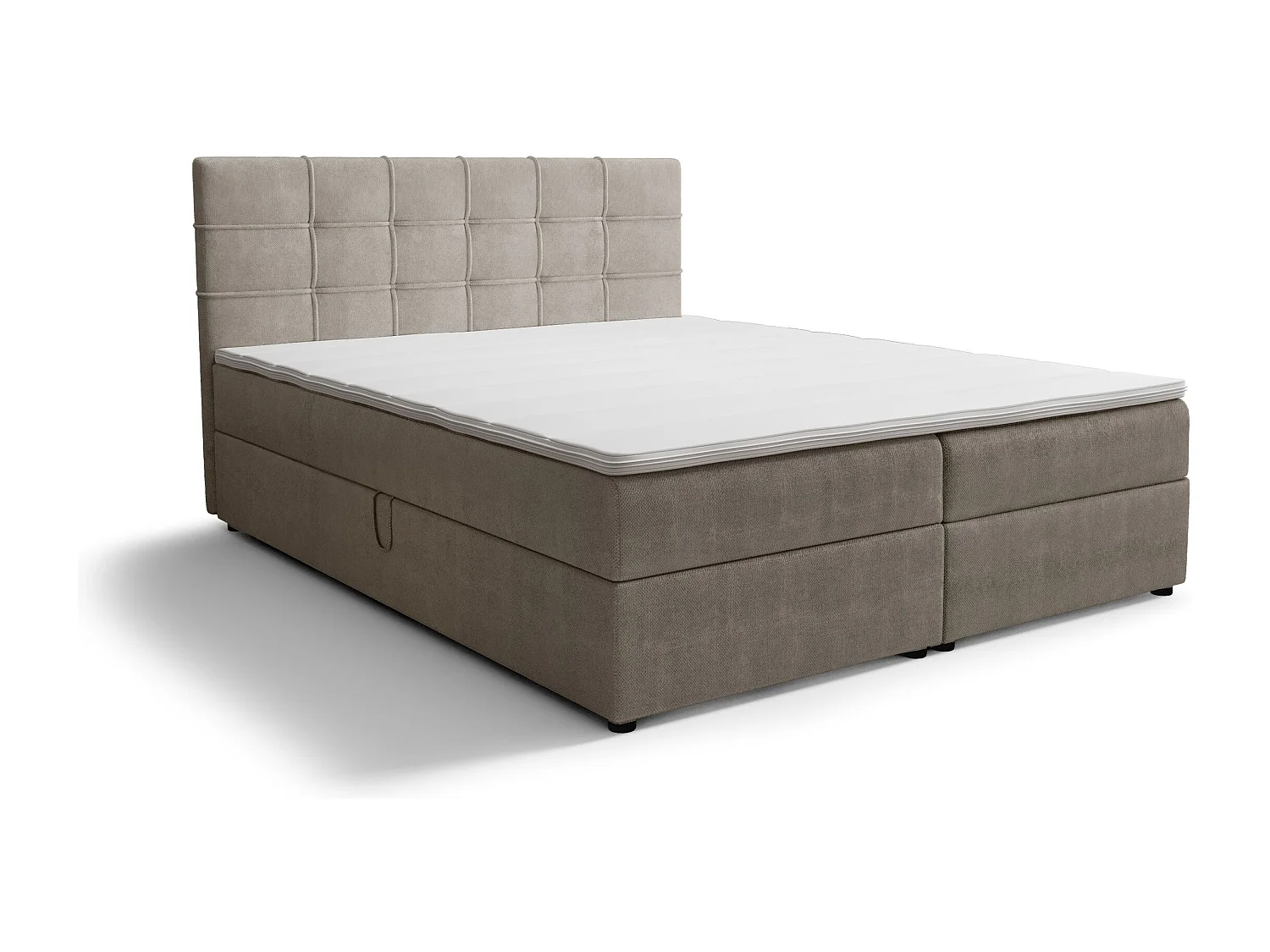 BEDANTE Boxspringbett KIDA 200x200 Curio 11 Beige Bett Bettkasten Ehebett Hotelbett Schlafzimmer Topper Matratze Stauraum