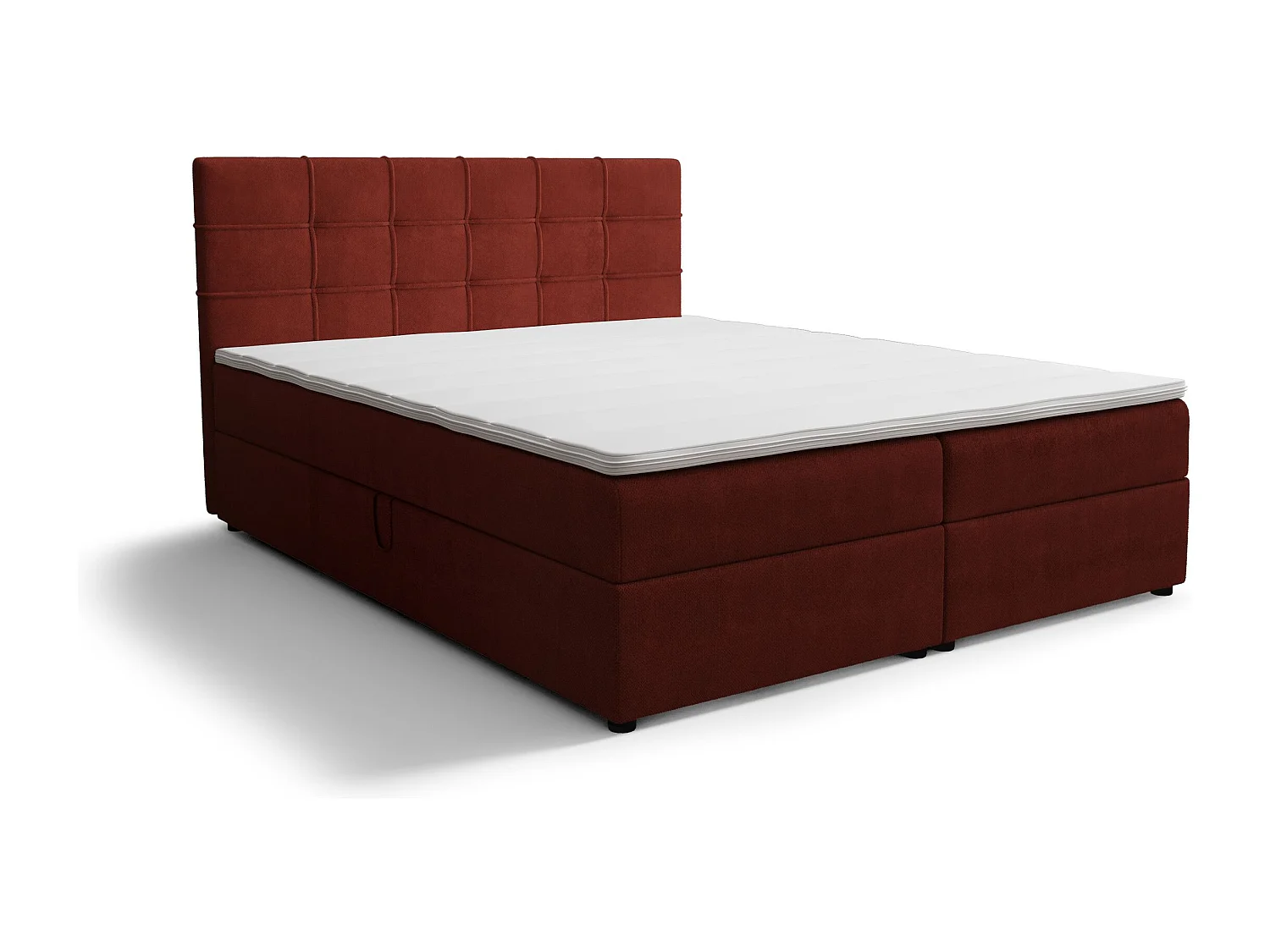 BEDANTE Boxspringbett KIDA 180x200 Curio 57 Rot Bett Bettkasten Ehebett Hotelbett Schlafzimmer Topper Matratze Stauraum