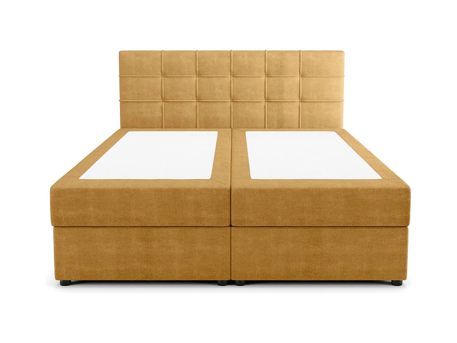 BEDANTE Lit boxspring KIDA 200x200 Curio 48 Orange Lit Litkasten Lit double Lit d'hôtel Chambre à coucher Espace de rangement