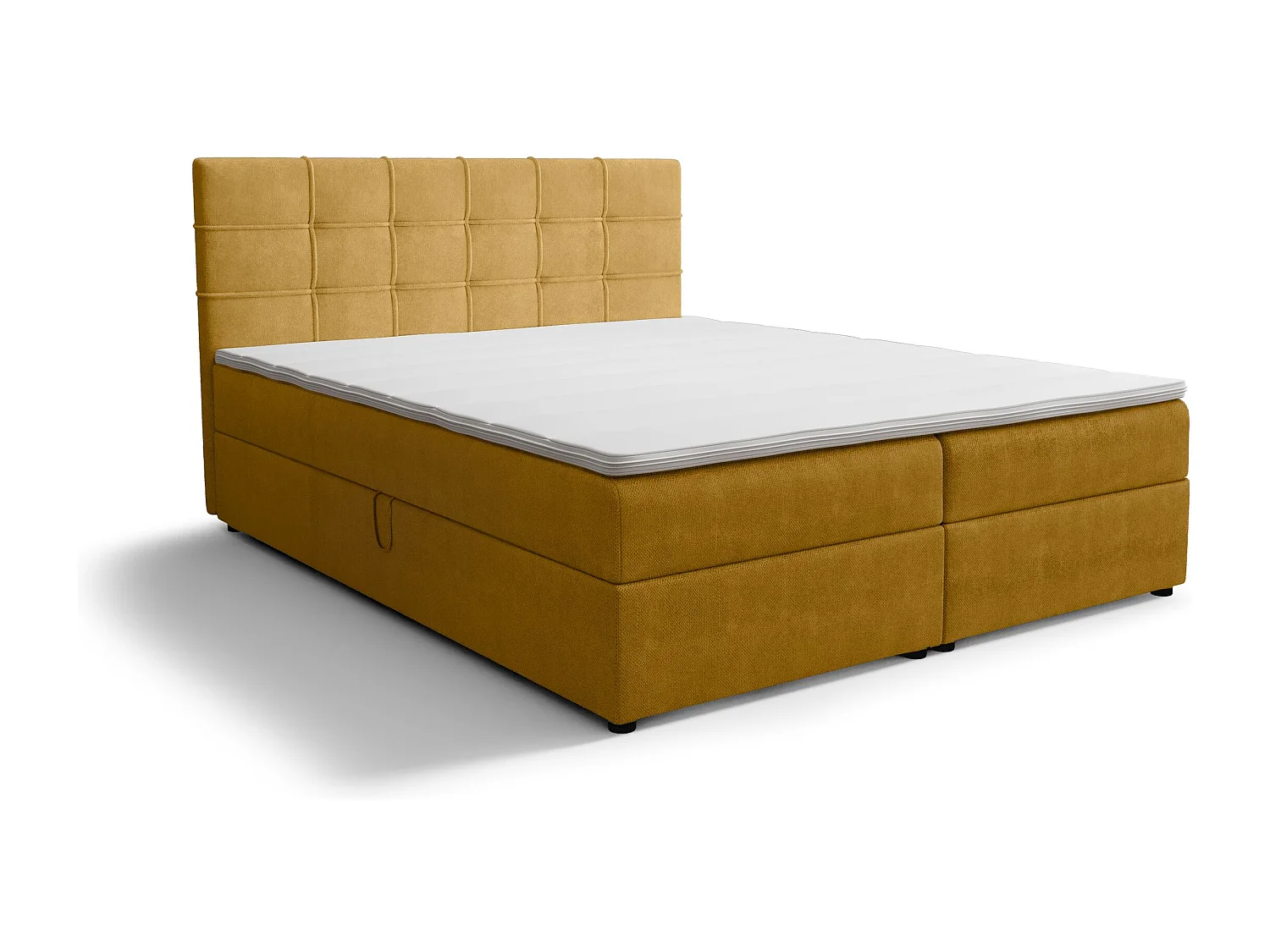 BEDANTE Boxspringbett KIDA 200x200 Curio 48 Orange Bett Bettkasten Ehebett Hotelbett Schlafzimmer Topper Matratze Stauraum