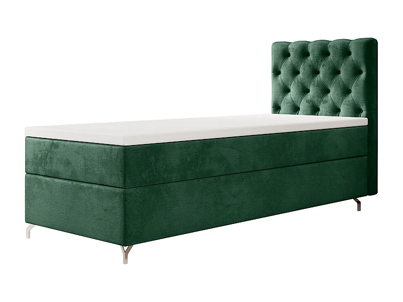 BOXBETT CHESTER 90x200 Monolith 37 met matras H3 en topper bed met opbergruimte, eenpersoonsbed, hotelbed, slaapkamer, met bergruimte