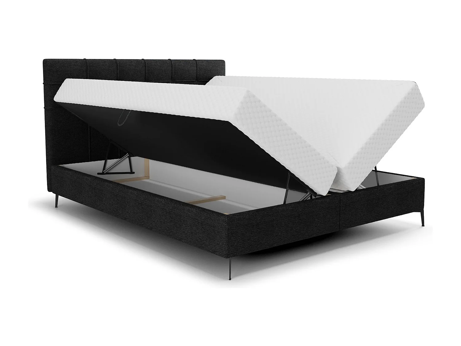 BEDANTE Lit boxspring INAO 160x200 ARAGON 99 Lit Coffre Lit double Lit d’hôtel Surmatelas Matelas Chambre à coucher Rangement