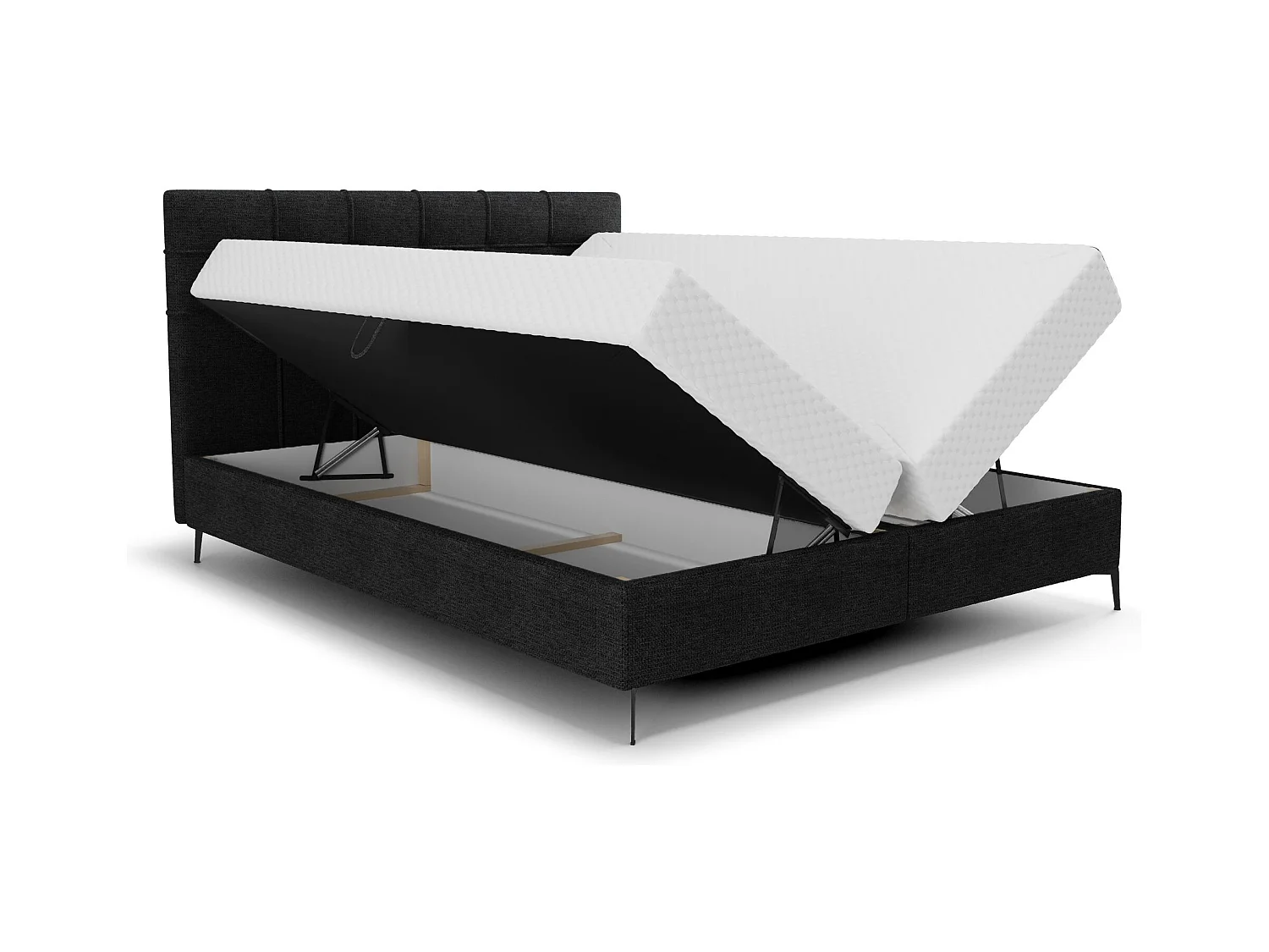 BEDANTE Lit boxspring INAO 160x200 ARAGON 99 Lit Coffre Lit double Lit d’hôtel Surmatelas Matelas Chambre à coucher Rangement