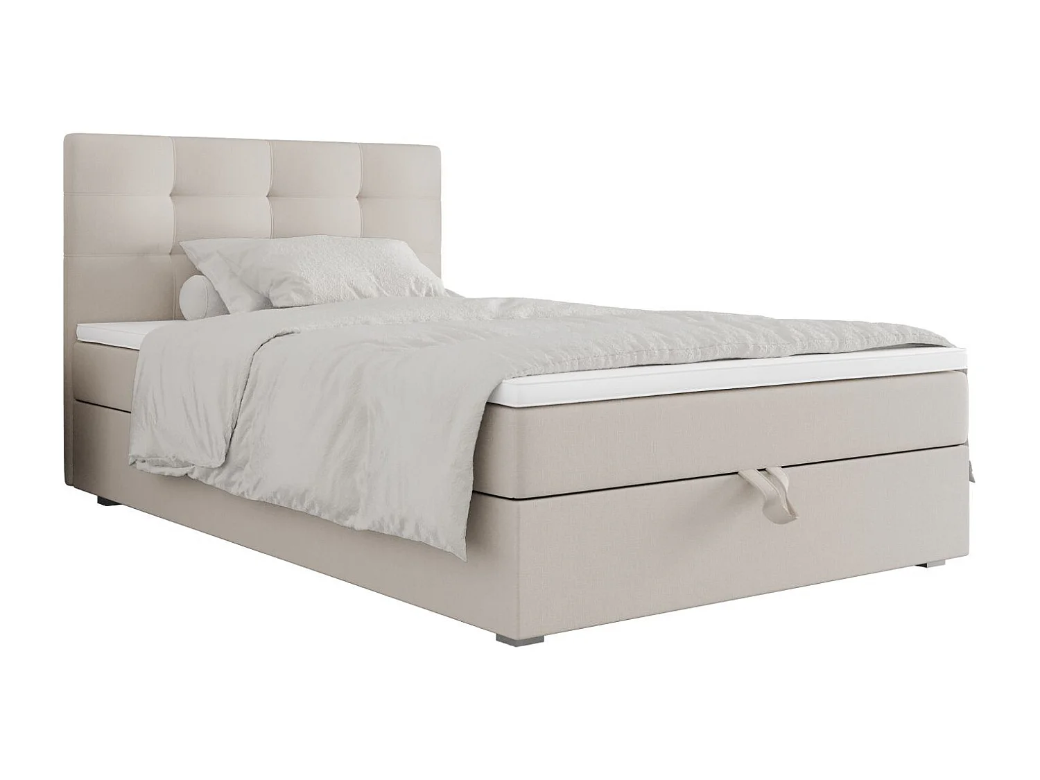 BEDANTE Lit boxspring FADO 2 80x200 Cosmic 10 Beige Lit Coffre Lit simple Lit d’hôtel