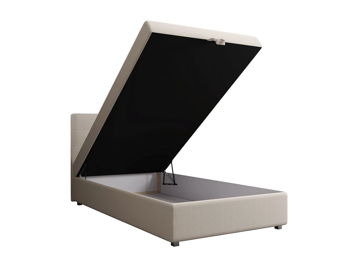 BEDANTE Lit boxspring FADO 2 80x200 Cosmic 10 Beige Lit Coffre Lit simple Lit d’hôtel