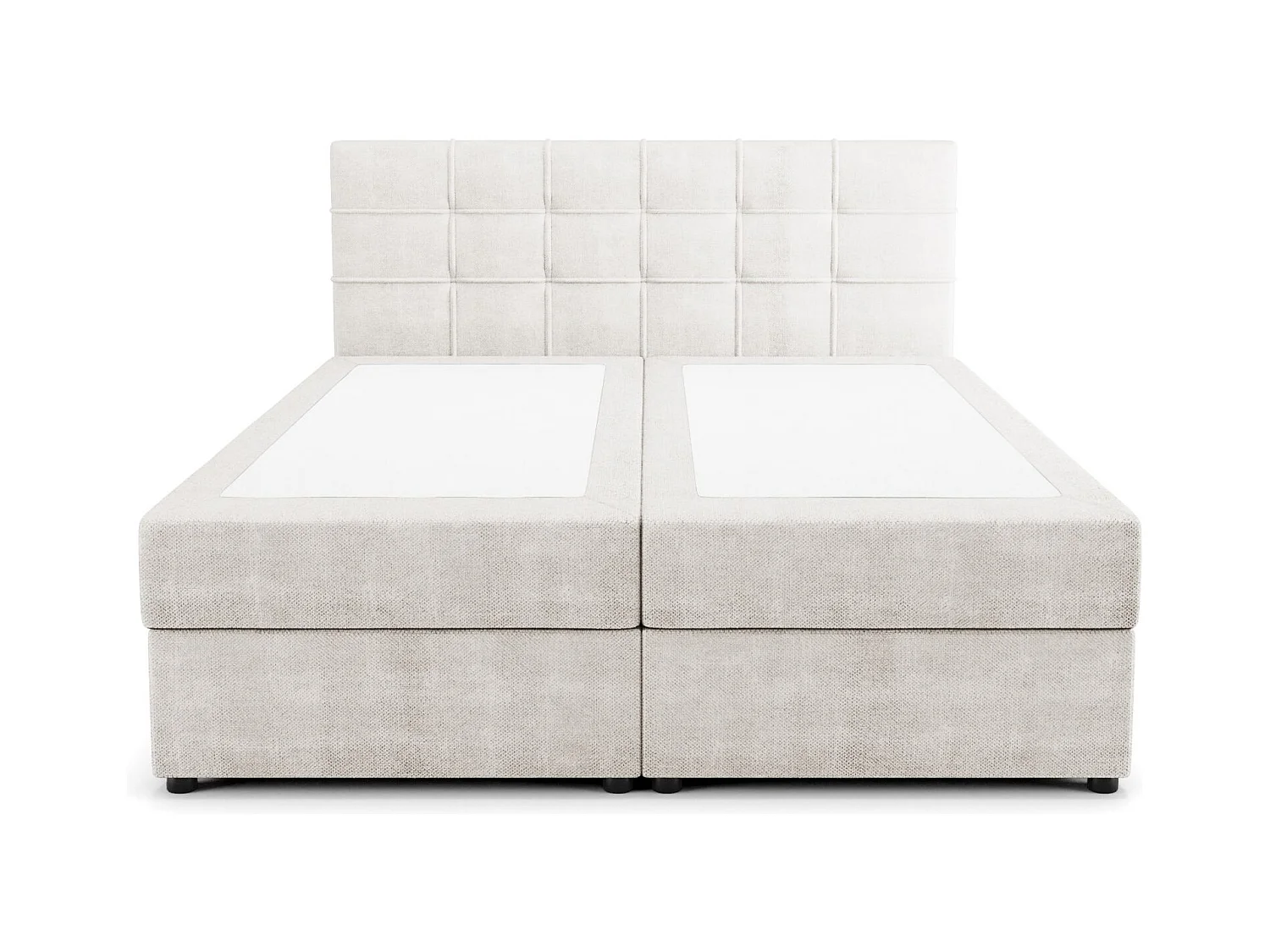 BEDANTE Lit boxspring KIDA 140x200 Curio 02 Crème Lit Litkasten Lit double Lit d'hôtel Chambre à coucher Espace de rangement