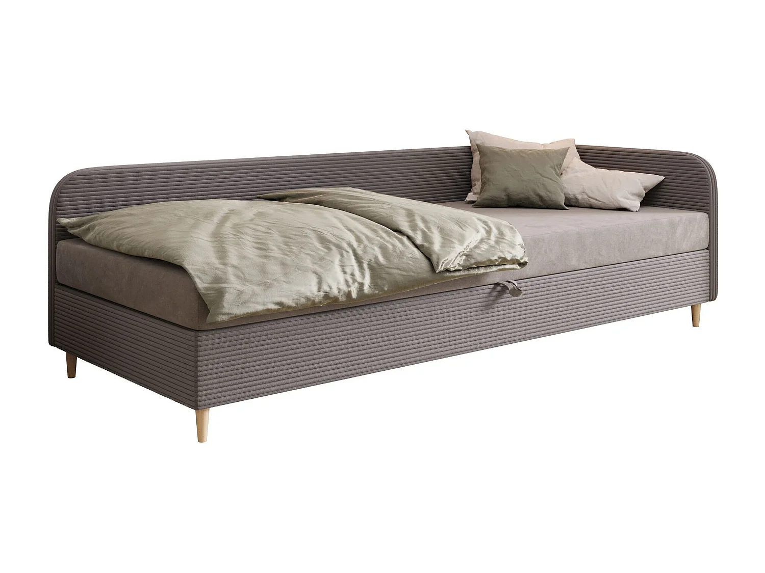 BEDANTE Bett MIKO 90x200 RIVIERA 91+LINCOLN 90 Grau Bett Jugendbett Einzelbett Hotelbett Matratze Schlafzimmer Stauraum