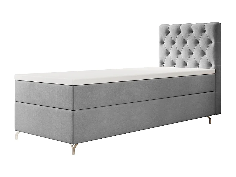 BOXBETT CHESTER 90x200 Monolith 84 met matras H3 en topper bed met opbergruimte, eenpersoonsbed, hotelbed, slaapkamer, met bergruimte