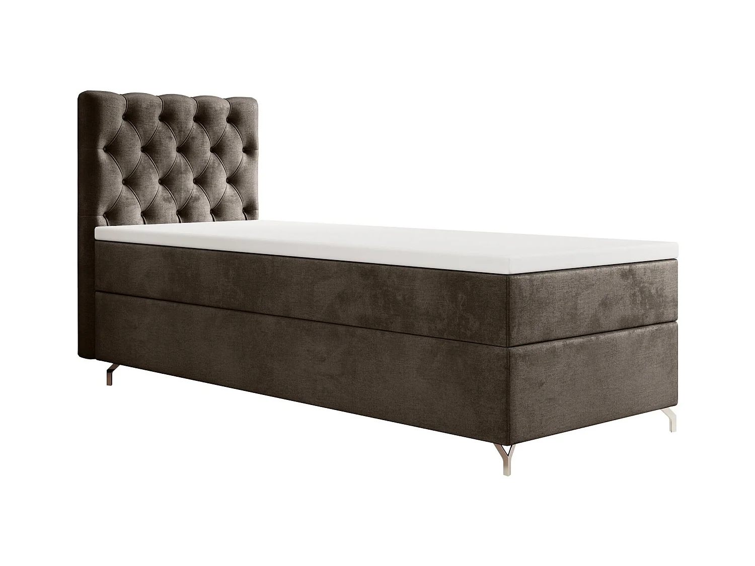 BOXBETT CHESTER 120x200 Monolith 15 avec matelas H3 et surmatelas lit avec coffre, lit simple, lit d'hôtel, chambre, avec rangement