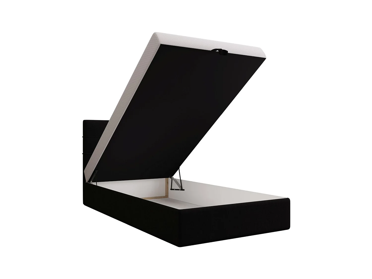 BEDANTE lit boxspring DUO 2 80x200 Cosmic 100 noir lit avec coffre lit double lit d’hôtel surmatelas matelas chambre espace de rangement