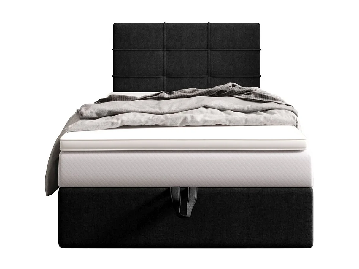 BEDANTE lit boxspring DUO 2 80x200 Cosmic 100 noir lit avec coffre lit double lit d’hôtel surmatelas matelas chambre espace de rangement