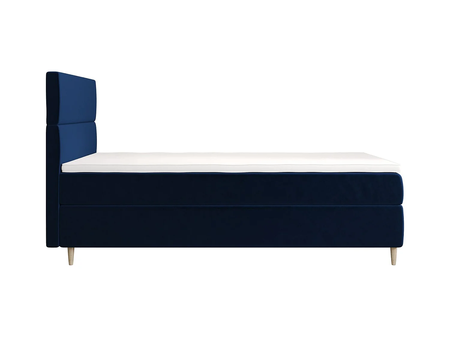 BEDANTE Lit boxspring FLO 80x200 Itaka 11 Bleu foncé Lit Coffre Lit simple Lit d'hôtel Surmatelas Matelas Chambre Rangement