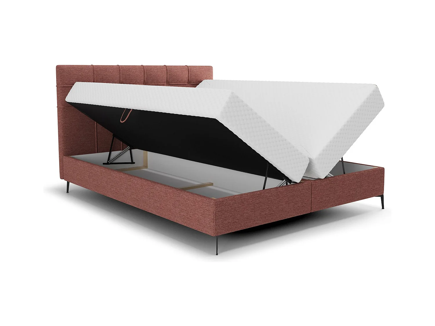 BEDANTE Lit boxspring INAO 160x200 ARAGON 59 Lit Coffre Lit double Lit d’hôtel Surmatelas Matelas Chambre à coucher Rangement