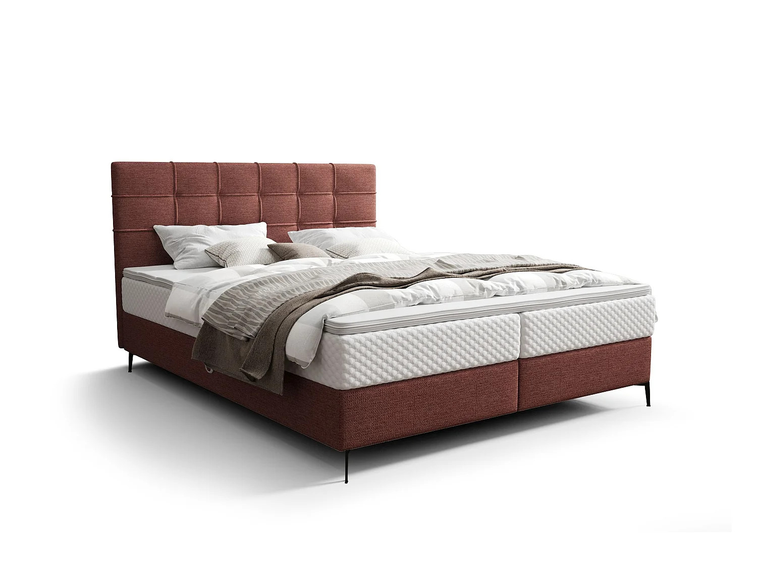 BEDANTE Lit boxspring INAO 160x200 ARAGON 59 Lit Coffre Lit double Lit d’hôtel Surmatelas Matelas Chambre à coucher Rangement