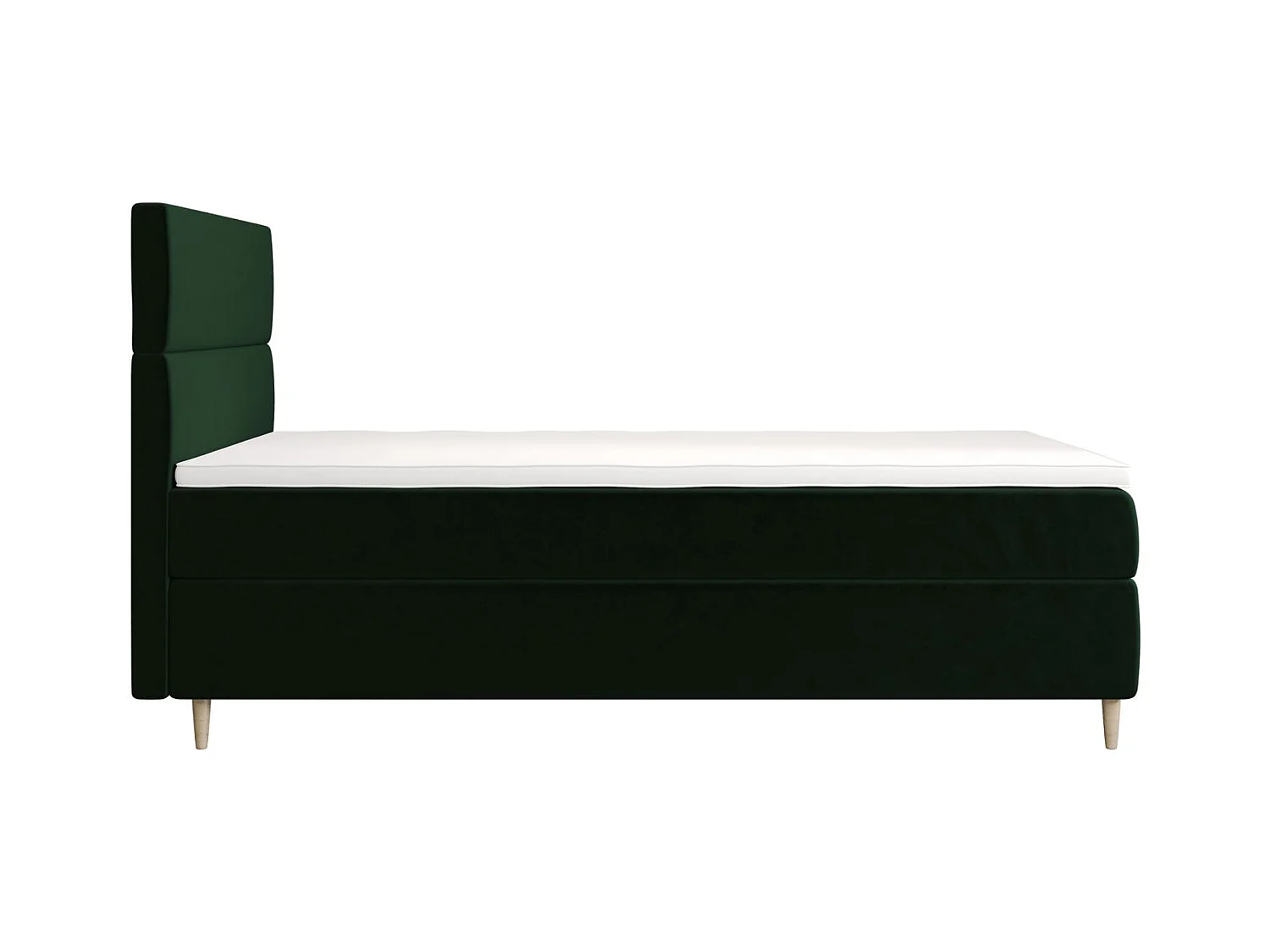 BEDANTE Lit boxspring FLO 80x200 Itaka 10 Vert foncé Lit Coffre Lit simple Lit d'hôtel Surmatelas Matelas Chambre Rangement